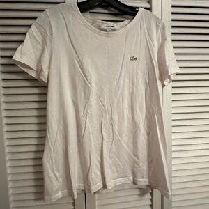 Lacoste White short sleeve cotton t-shirt, size 40.